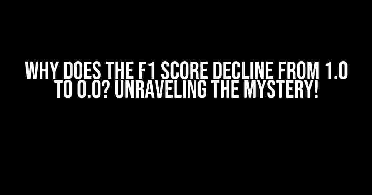 Why Does the F1 Score Decline from 1.0 to 0.0? Unraveling the Mystery!